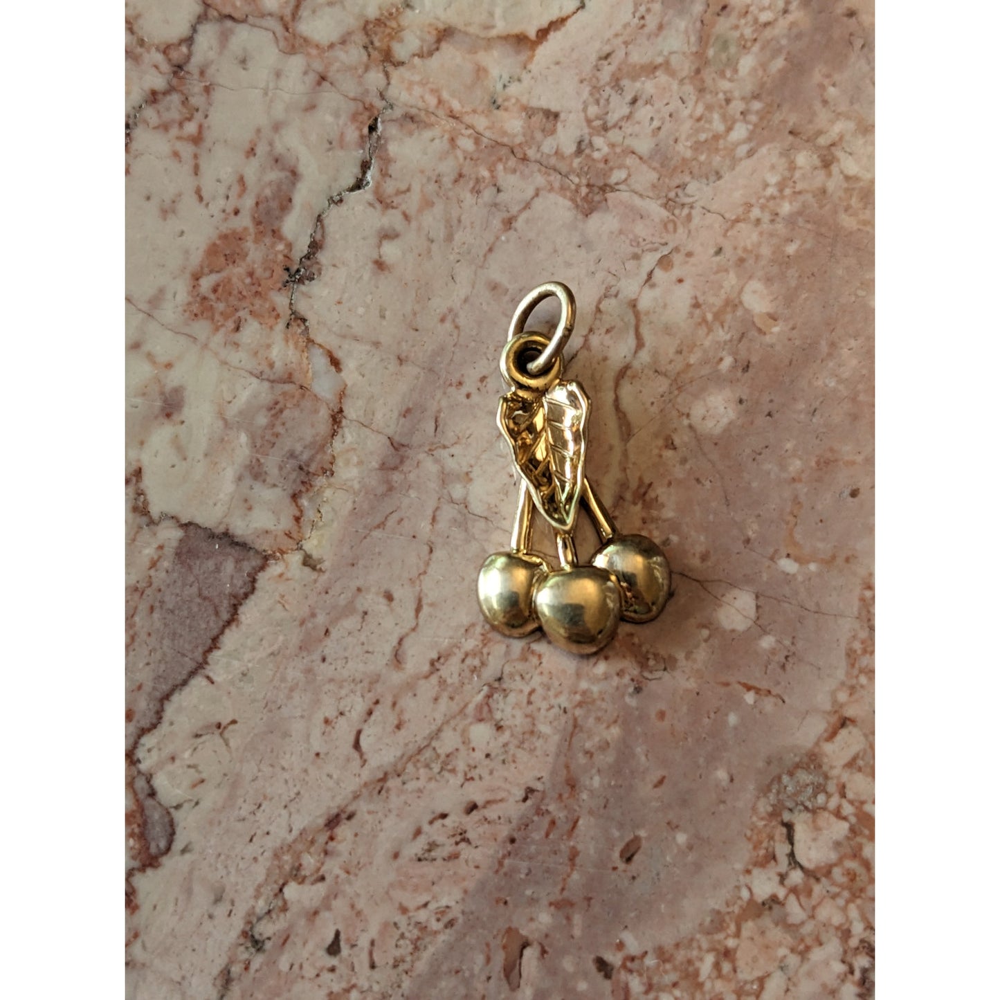 Vintage 14k Yellow Gold Door County Cherry Fruit Charm or Pendant