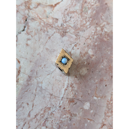 Vintage Unmarked 10k Gold Dainty Mini Rhombus Shaped Slider Charm
