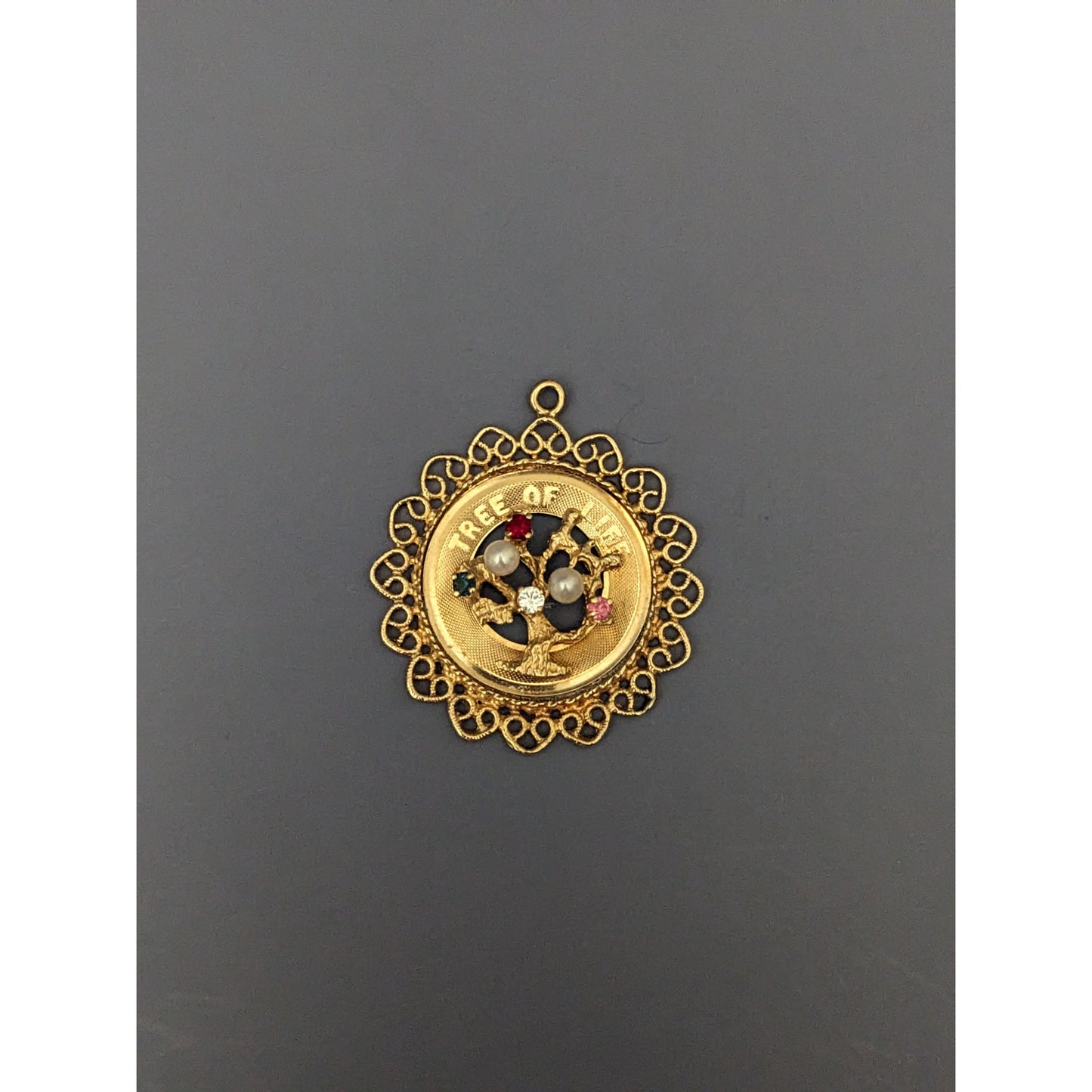 Vintage 14k Solid Gold M&M Tree Of Life Pendant Charm