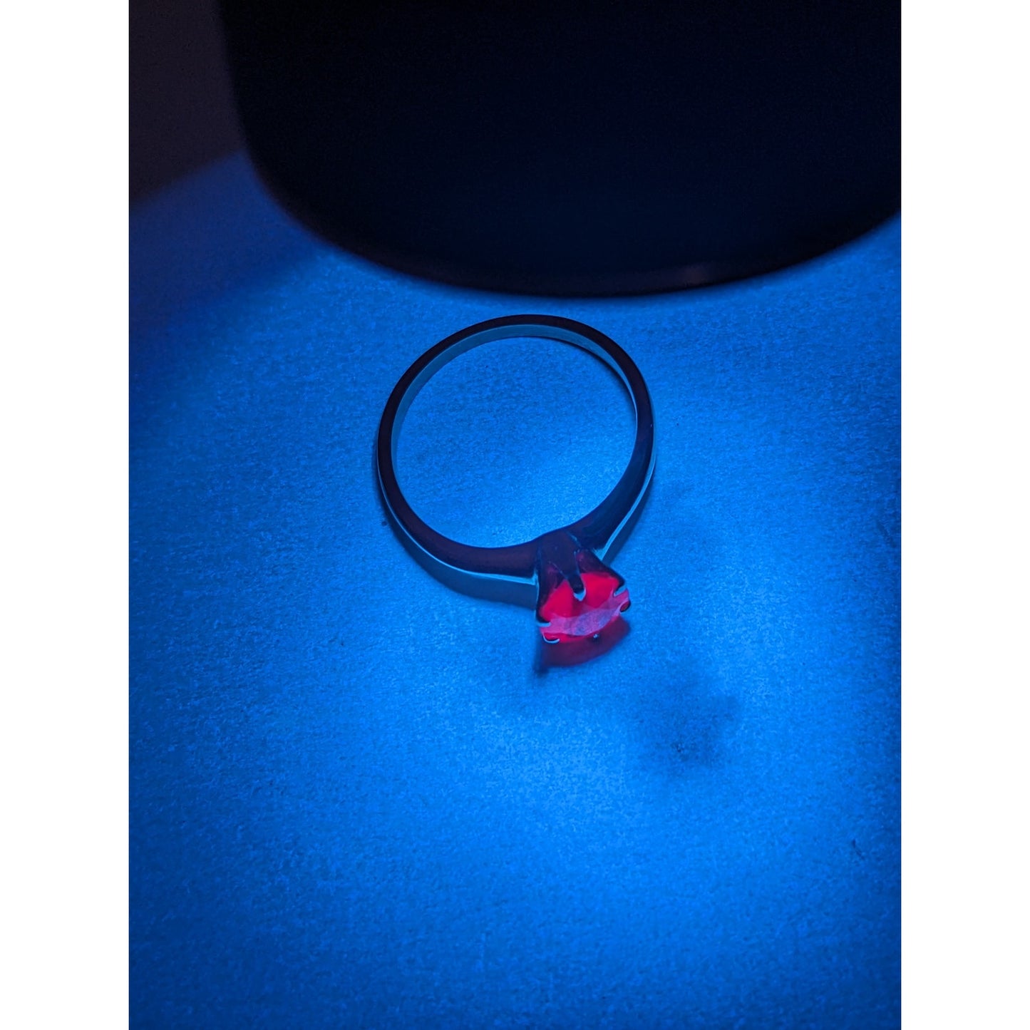 Vintage 14k Yellow Gold Bang Ring Solitaire Lab Ruby Size 6