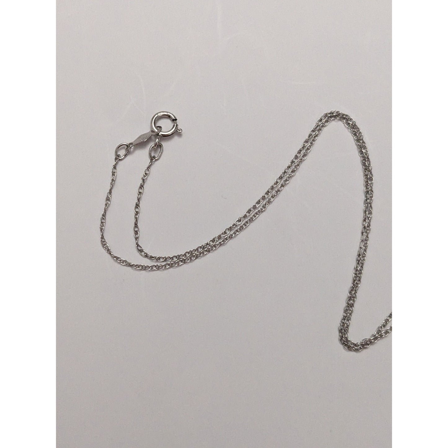 Vintage 10k White Gold Dainty 0.9mm Thick Simple Chain Necklace 18in