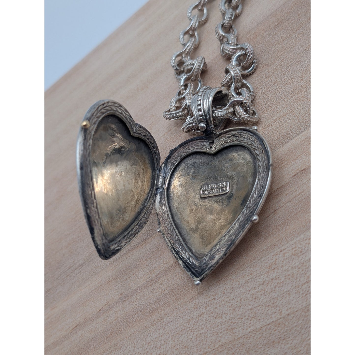 Konstantino Heart Locket Necklace in Sterling Silver w/ 18K Gold Accents