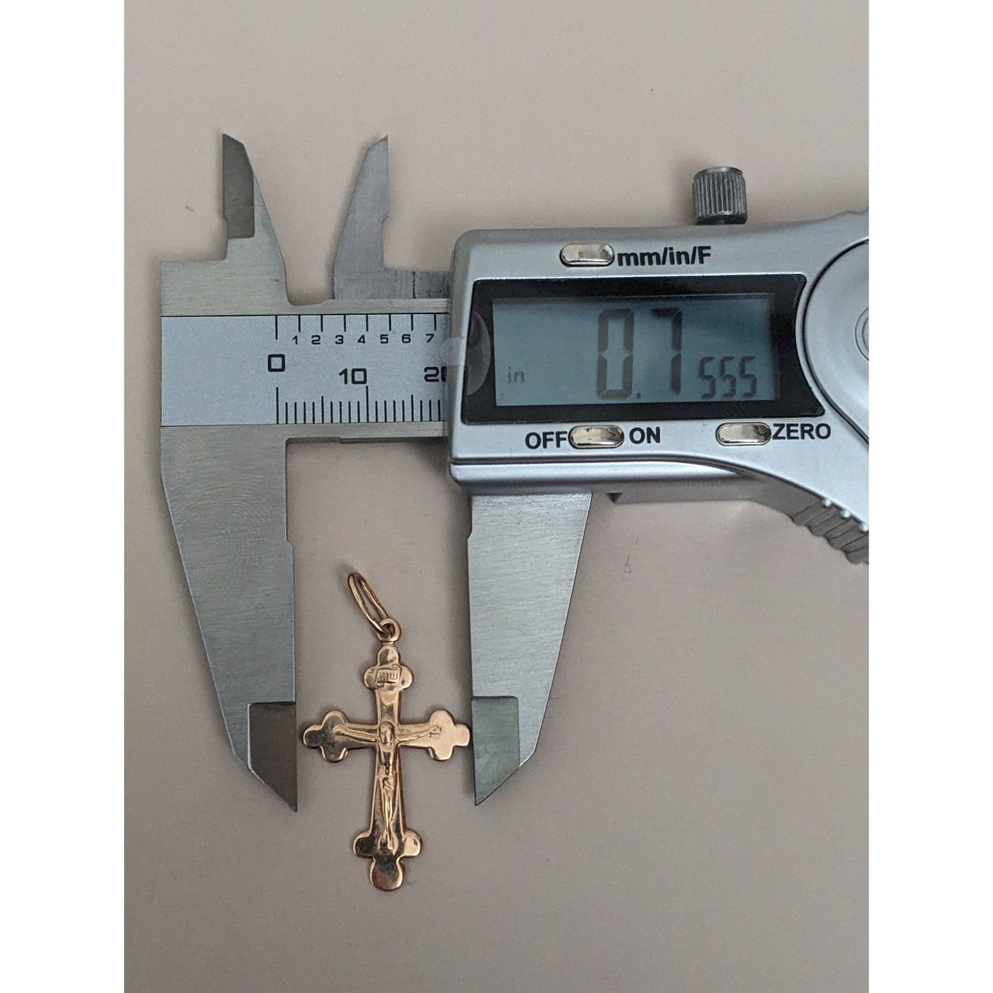 Vintage 14k Yellow Gold Ukrainian Russian Greek Orthodox Cross Pendant