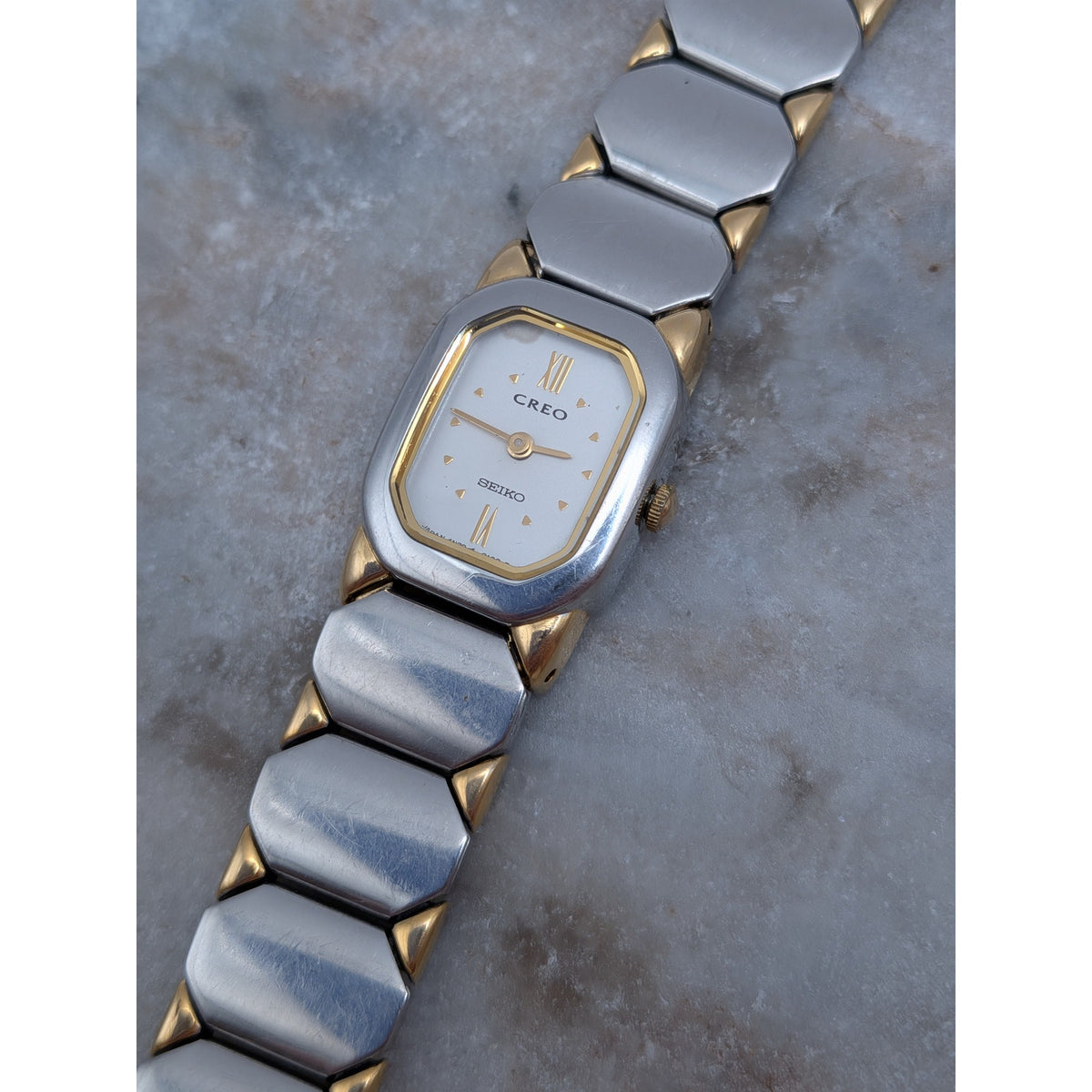 Vintage 1980s Seiko Creo 4N20-5022 Two Tone Quartz Watch Working