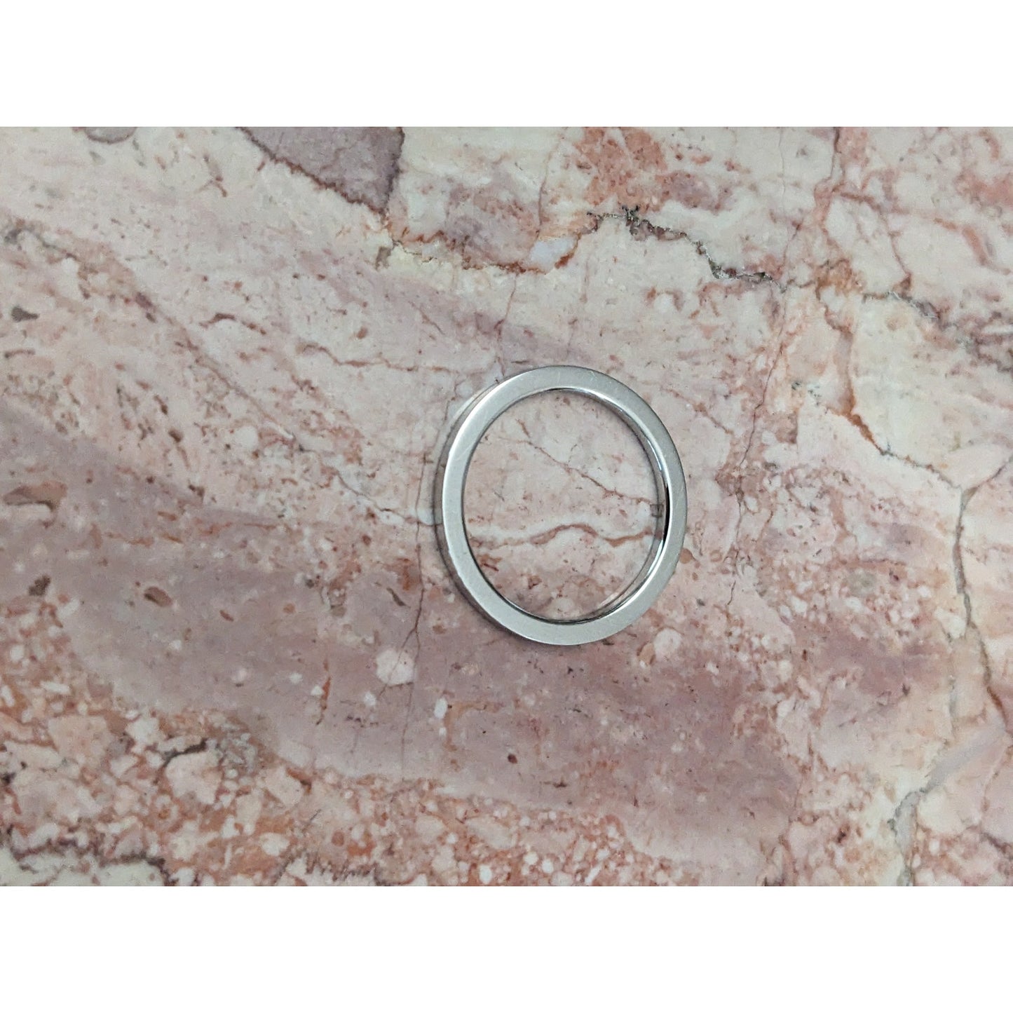 Estate 14k White Gold Simple Thin 1.5mm Flat Wedding Band Ring Size 6