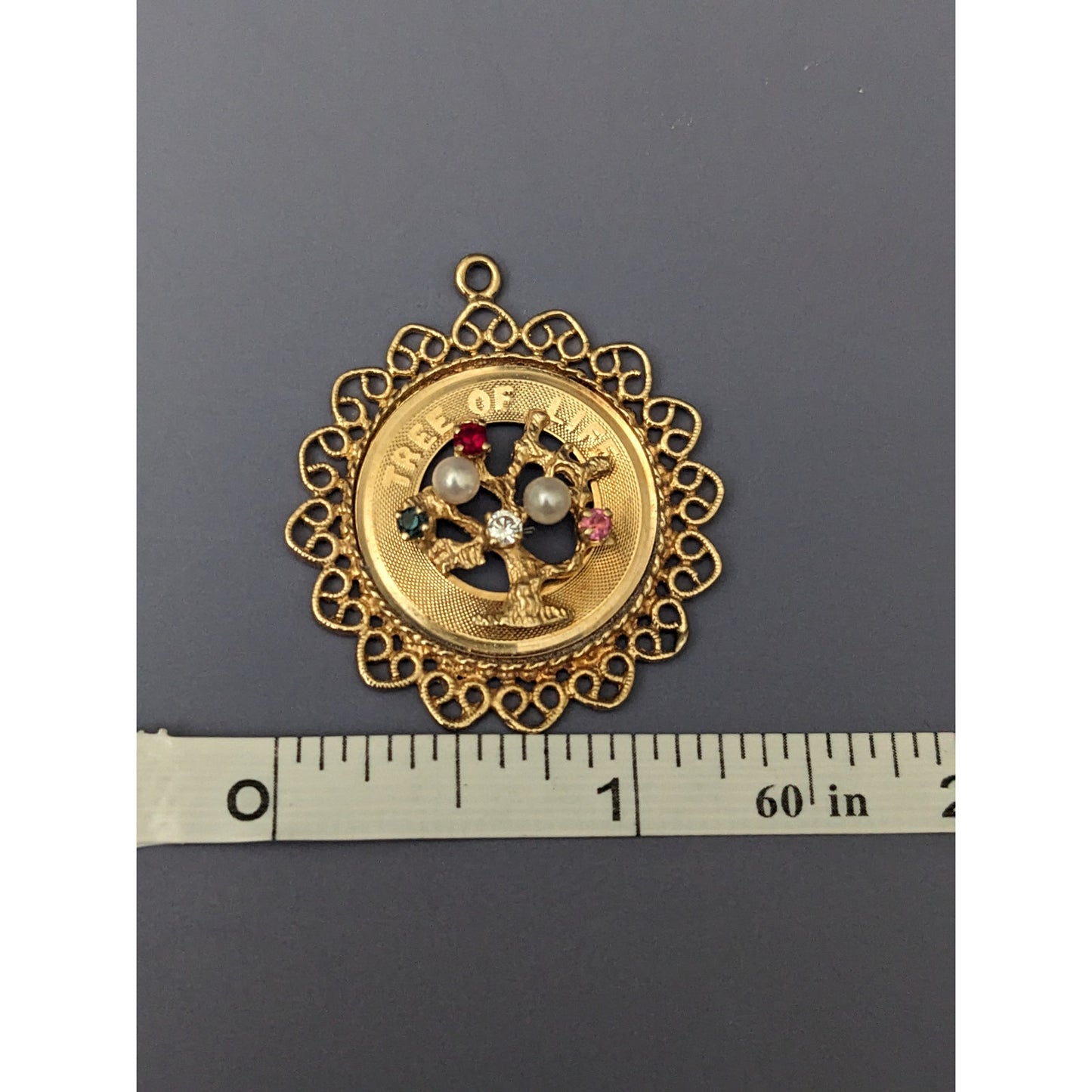 Vintage 14k Solid Gold M&M Tree Of Life Pendant Charm