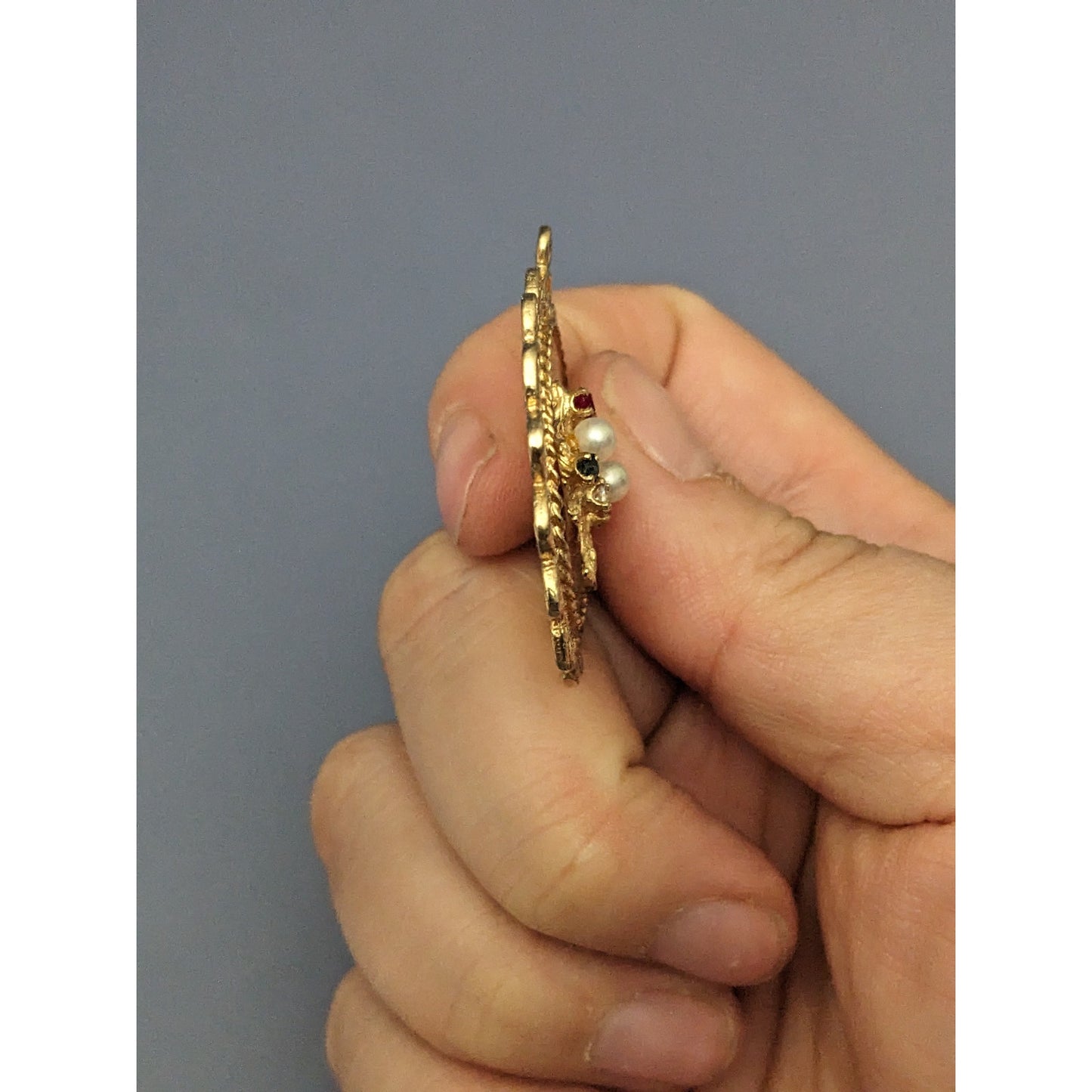 Vintage 14k Solid Gold M&M Tree Of Life Pendant Charm