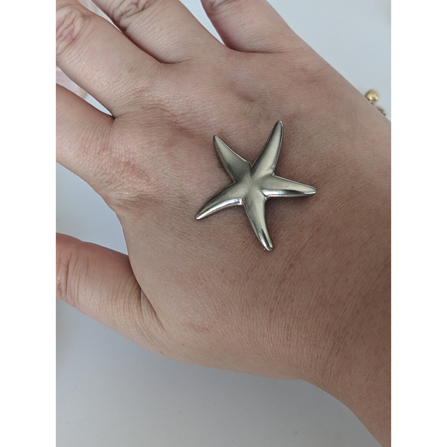 Vintage 14k White Gold Starfish Slide Pendant Charm